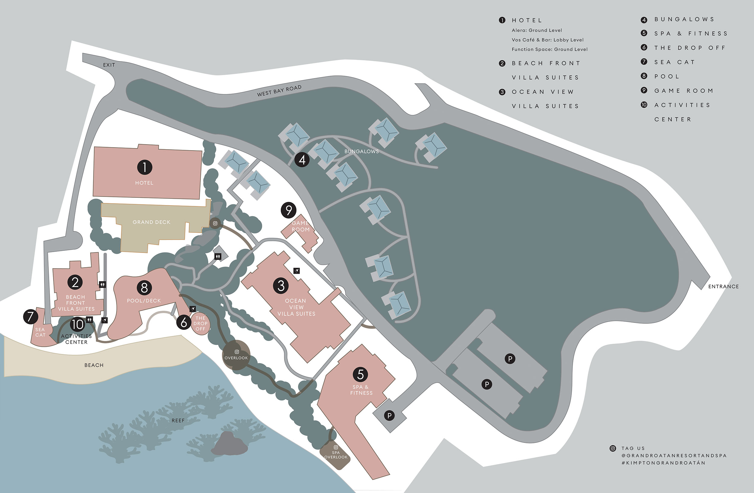 Illustrated Map of the Grand Roatan Resort