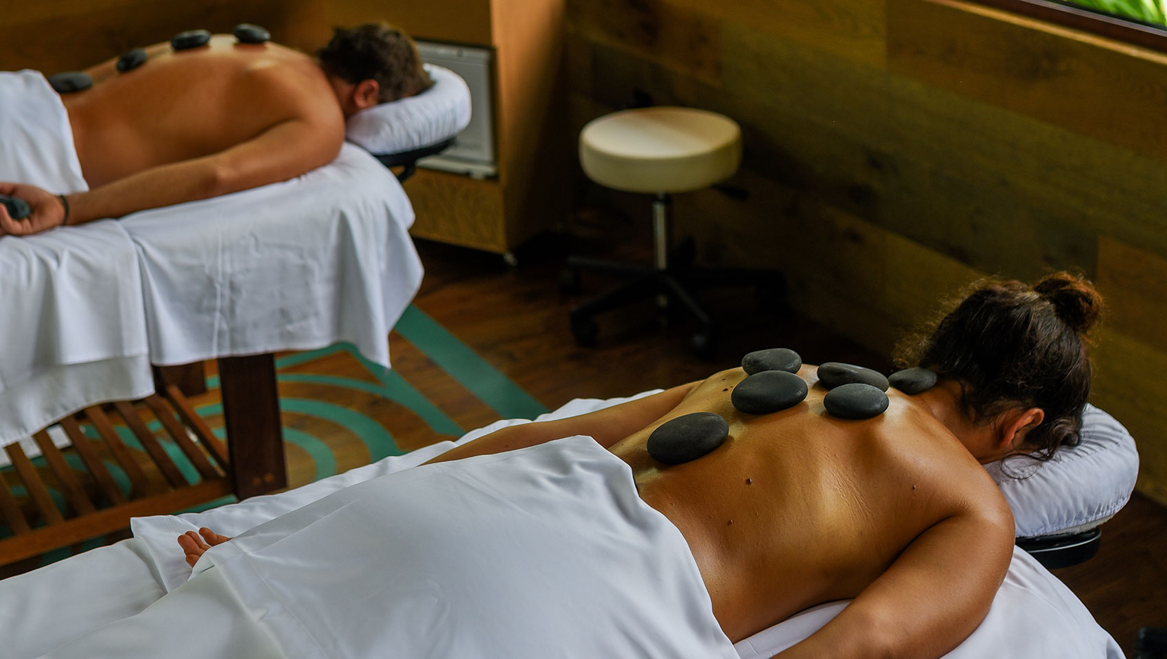 Couple’s hot stone massage