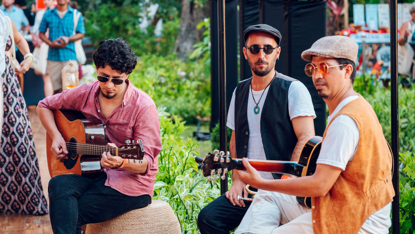 Musicians performing at Grand Roatan Food & Wine Festival