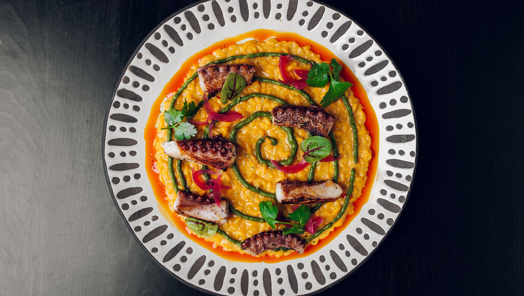 colorful plate at kimpton grand roatan