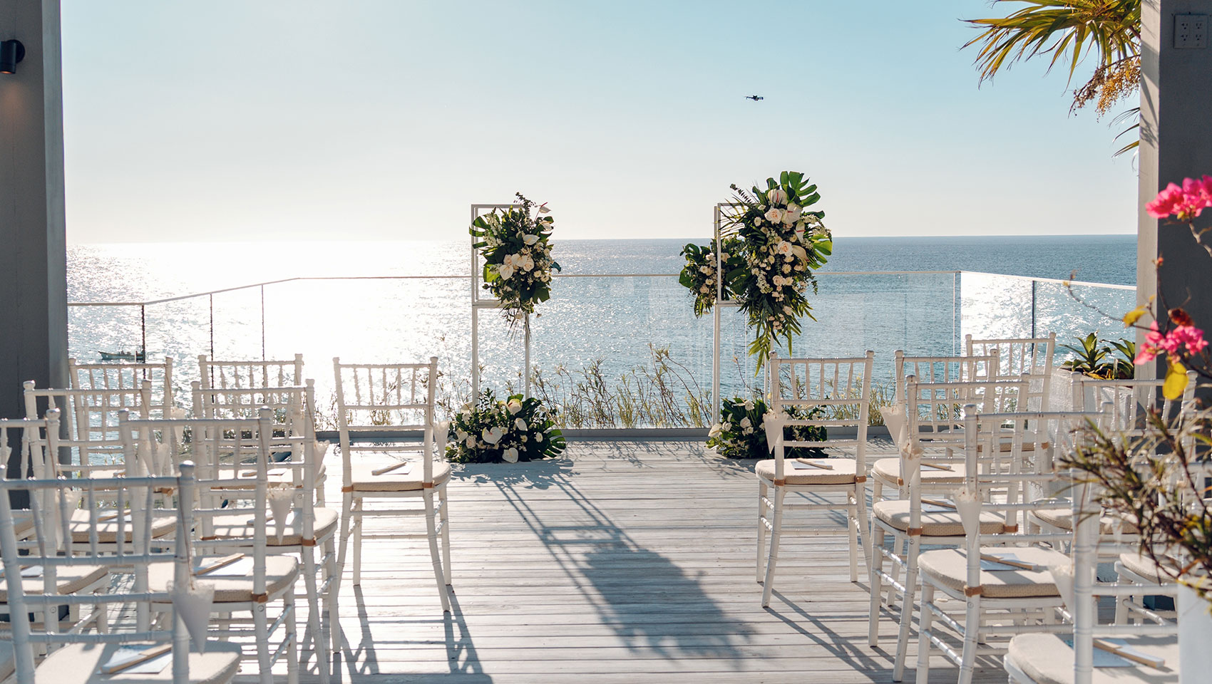 terrace outdoor ceremony set-up