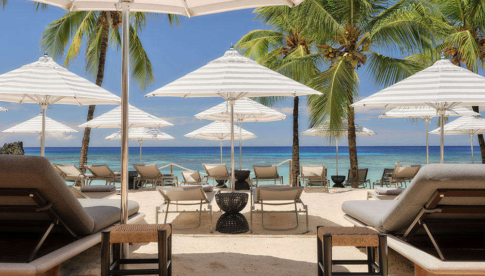 Beach Loungers with view of ocean