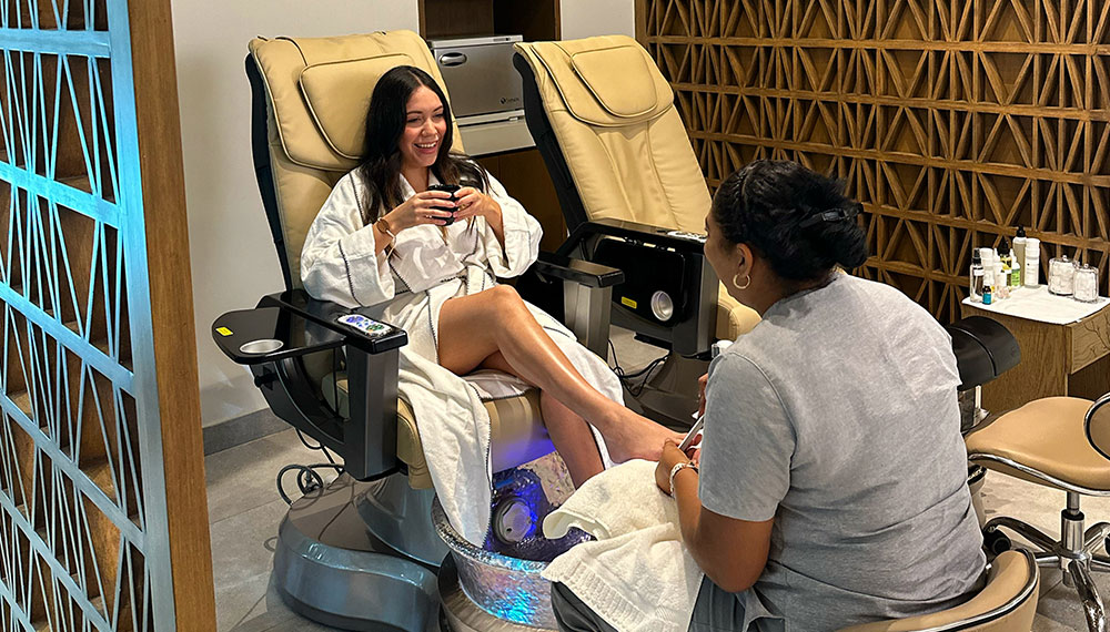 Woman getting a pedicure