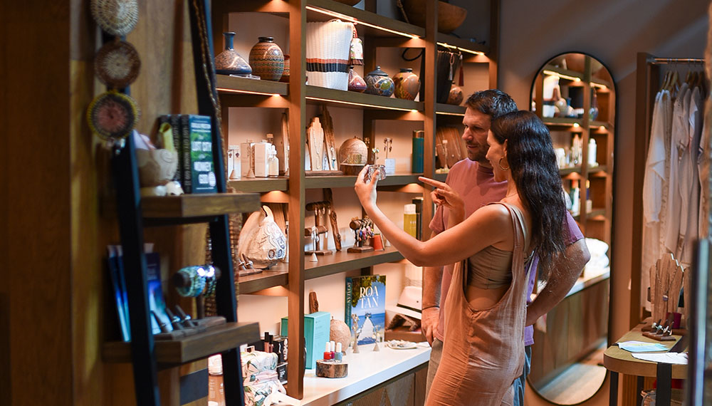 women browsing at a shop