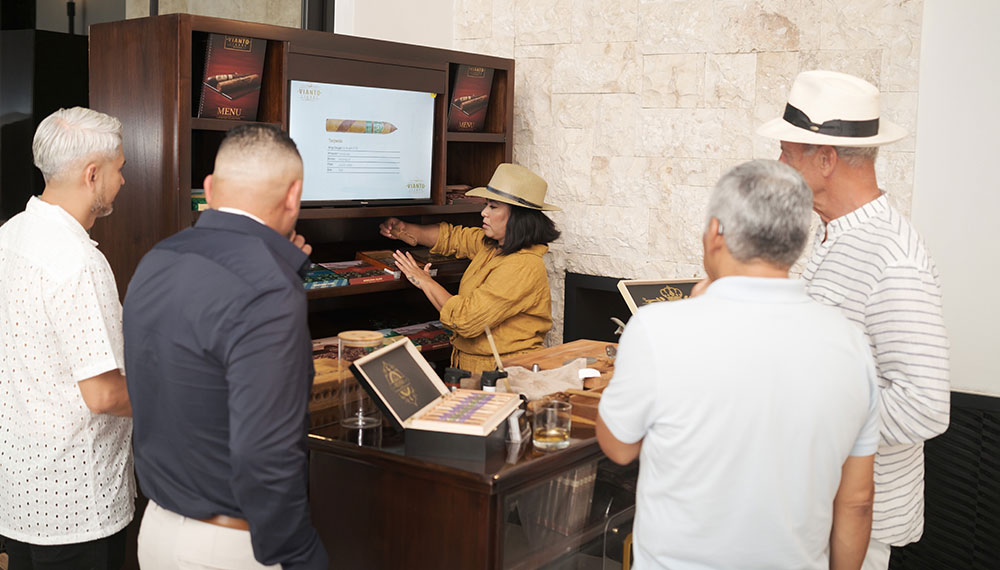 Guests admiring cigars