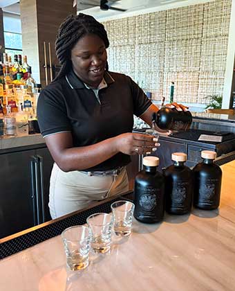 Woman pouring guifity