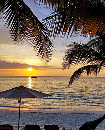 Sunset overlooking the Caribbean