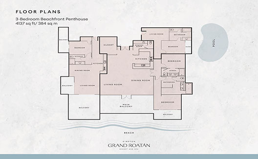 Four Bedroom Beachfront Penthouse Floor Plans